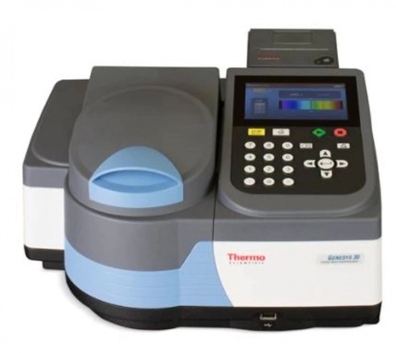 Thermo Scientific™ 微量 UV-Vis 分光光度计是一类专为分析超微量样品而设计的高精度实验室仪器，特别适用于核酸、蛋白质及其他生物分子的浓度和纯度测量。这类仪器可以在紫外和可见光波长范围内，利用光吸收原理来检测样品的吸光度，并通过计算将吸光度转化为样品的浓度或纯度。Thermo Scientific™ 赛默飞旗下的NanoDrop™ 系列是微量 UV-Vis 分光光度计的代表产品，广泛应用于生命科学和生物化学研究。
<BR>
<BR>